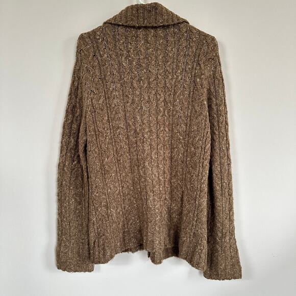 L.L. Bean Cable Knit Cardigan Sweater Wool Blend Button Front Long Sleeve SMALL - Picture 7 of 11